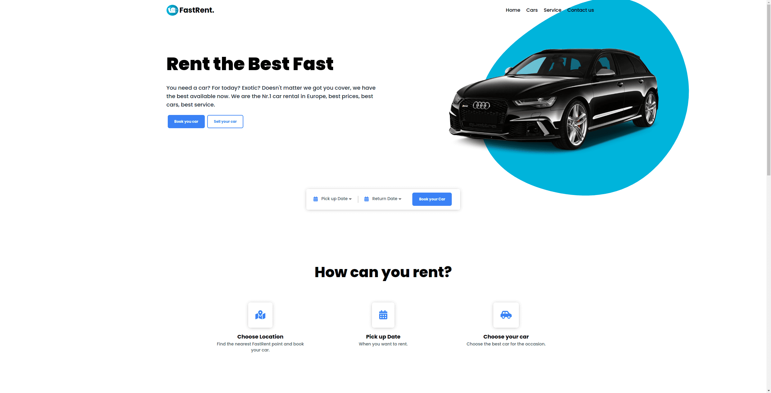 car rental website