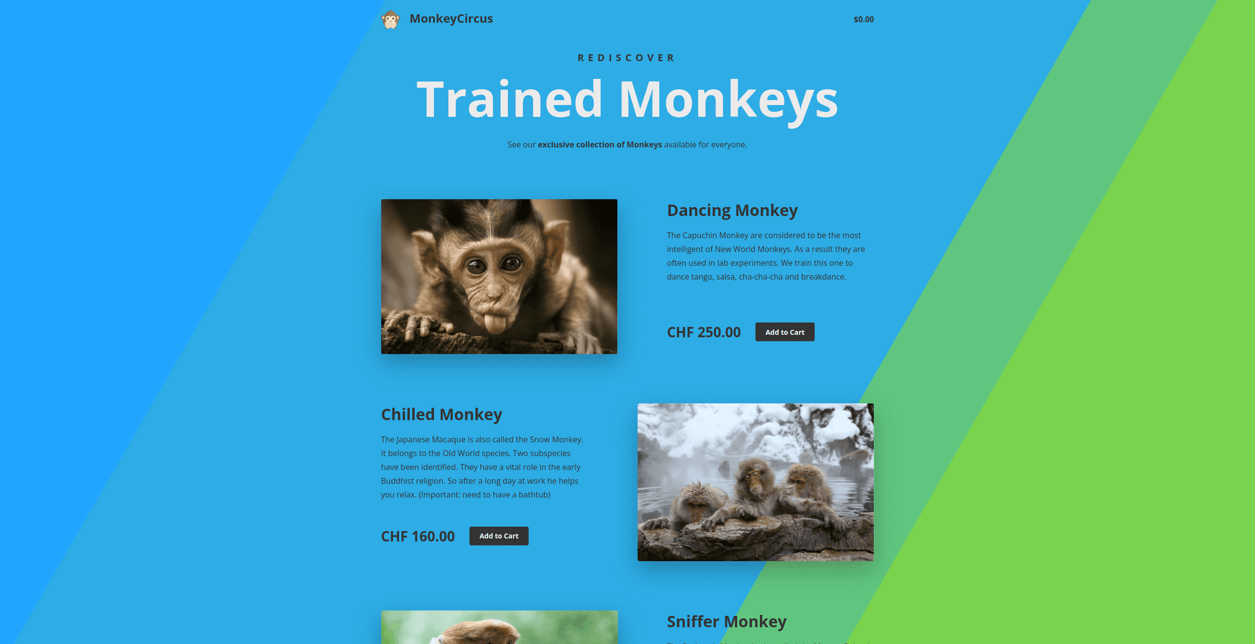 eshop for trained monkeys